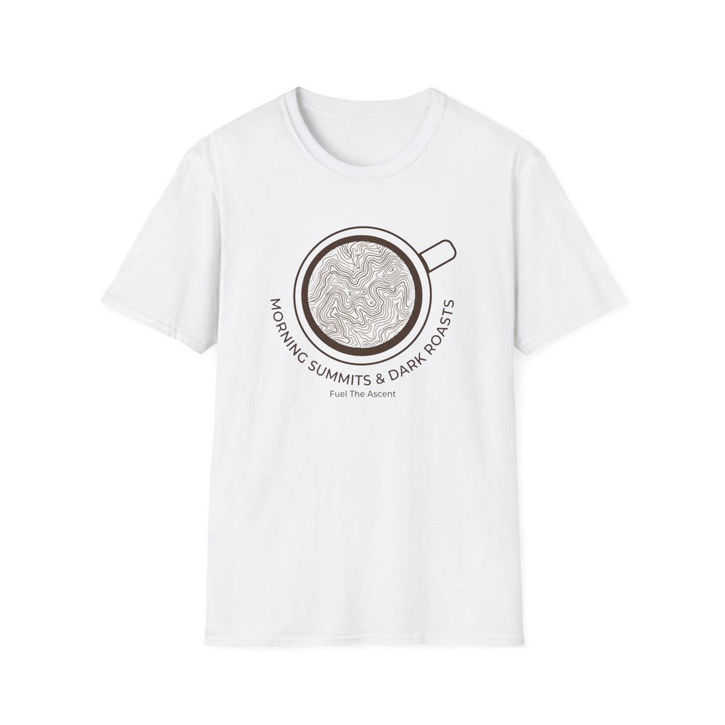 Morning Summits and Dark Roasts T‑Shirt