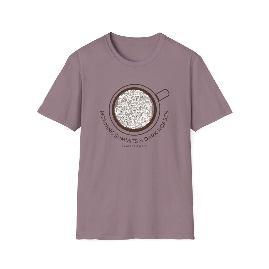 Morning Summits and Dark Roasts T‑Shirt
