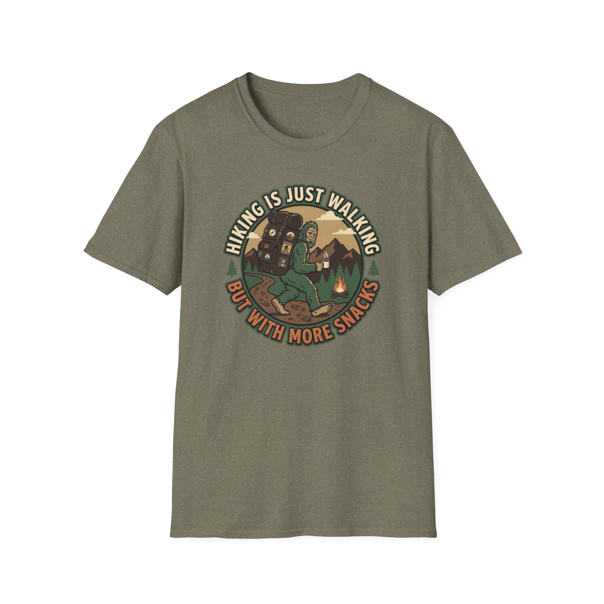 Hiking is Just Walking but with More Snacks T‑Shirt