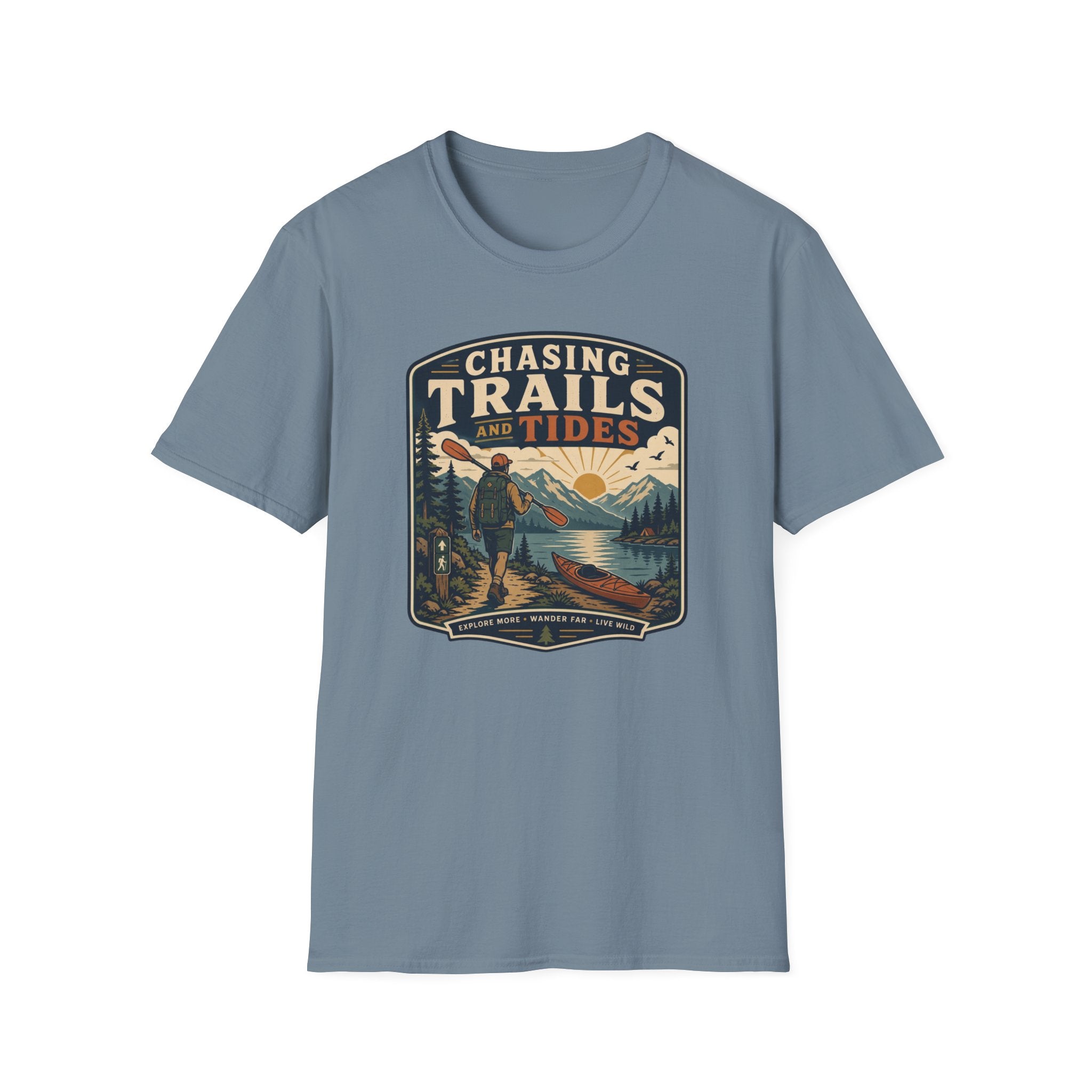 Chasing Trails and Tides T‑Shirt