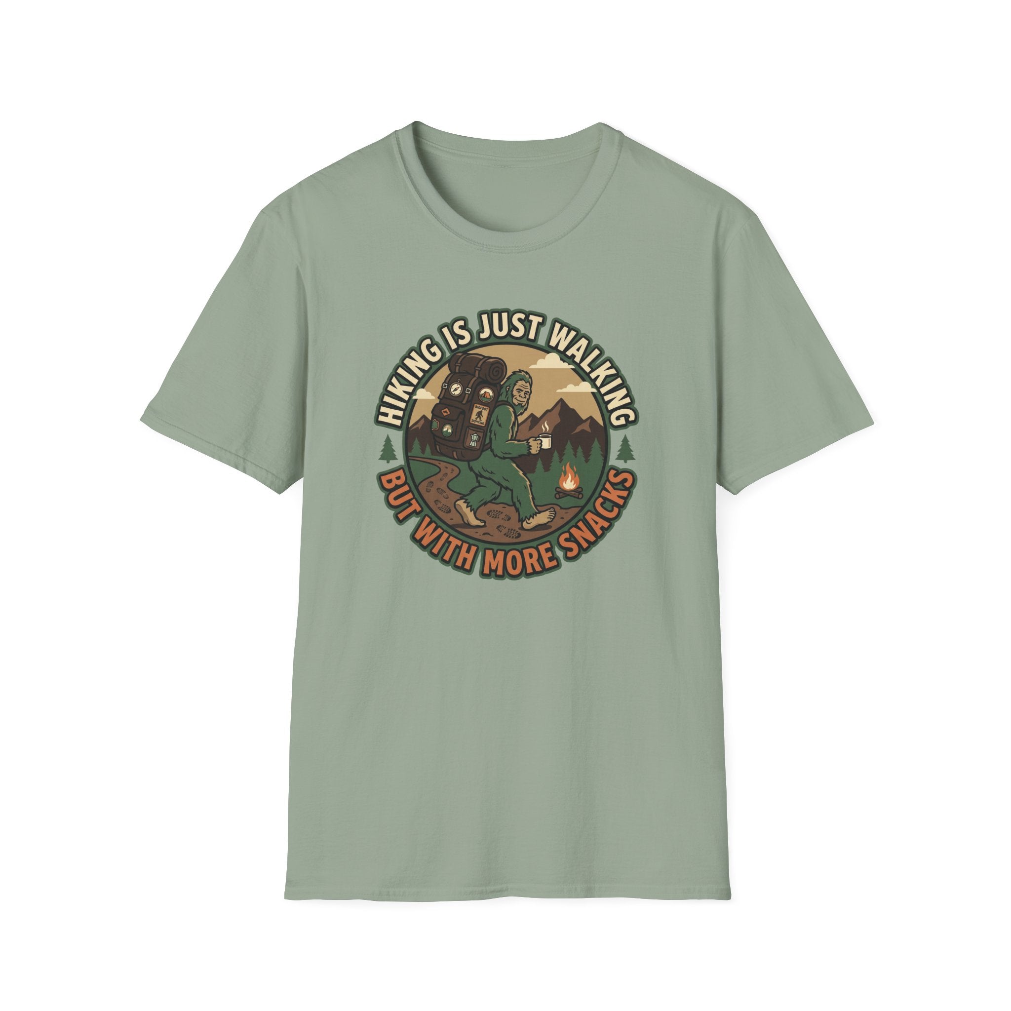 Hiking is Just Walking but with More Snacks T‑Shirt