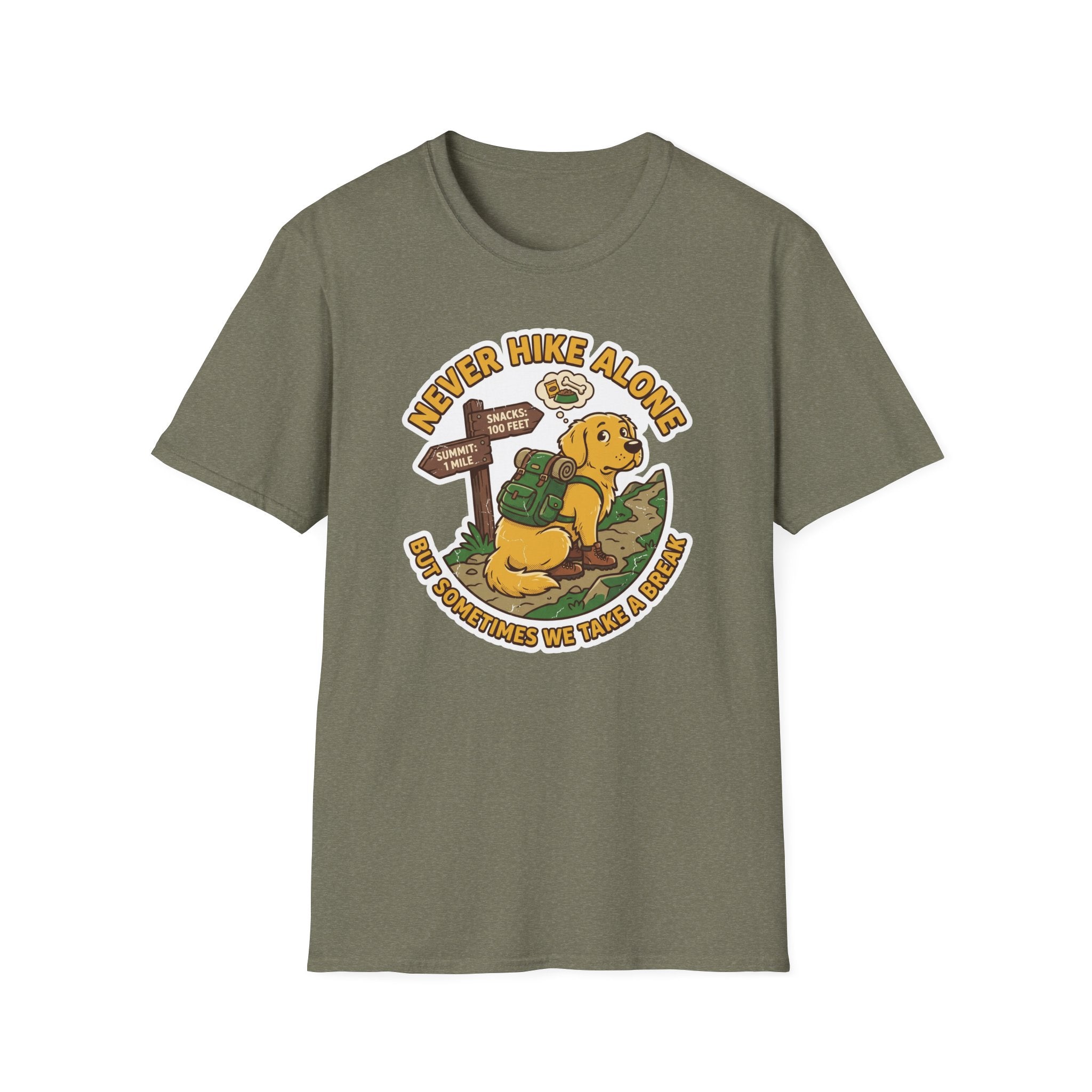 Never Hike Alone but Sometimes We Take a Break T‑Shirt