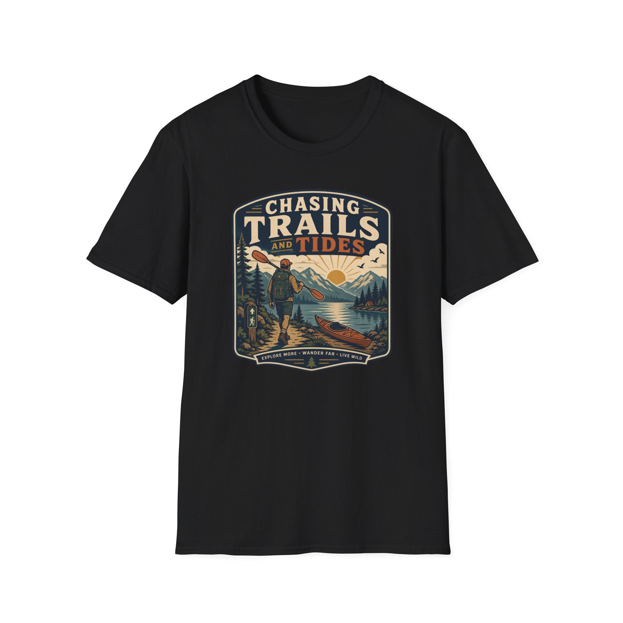 Chasing Trails and Tides T‑Shirt