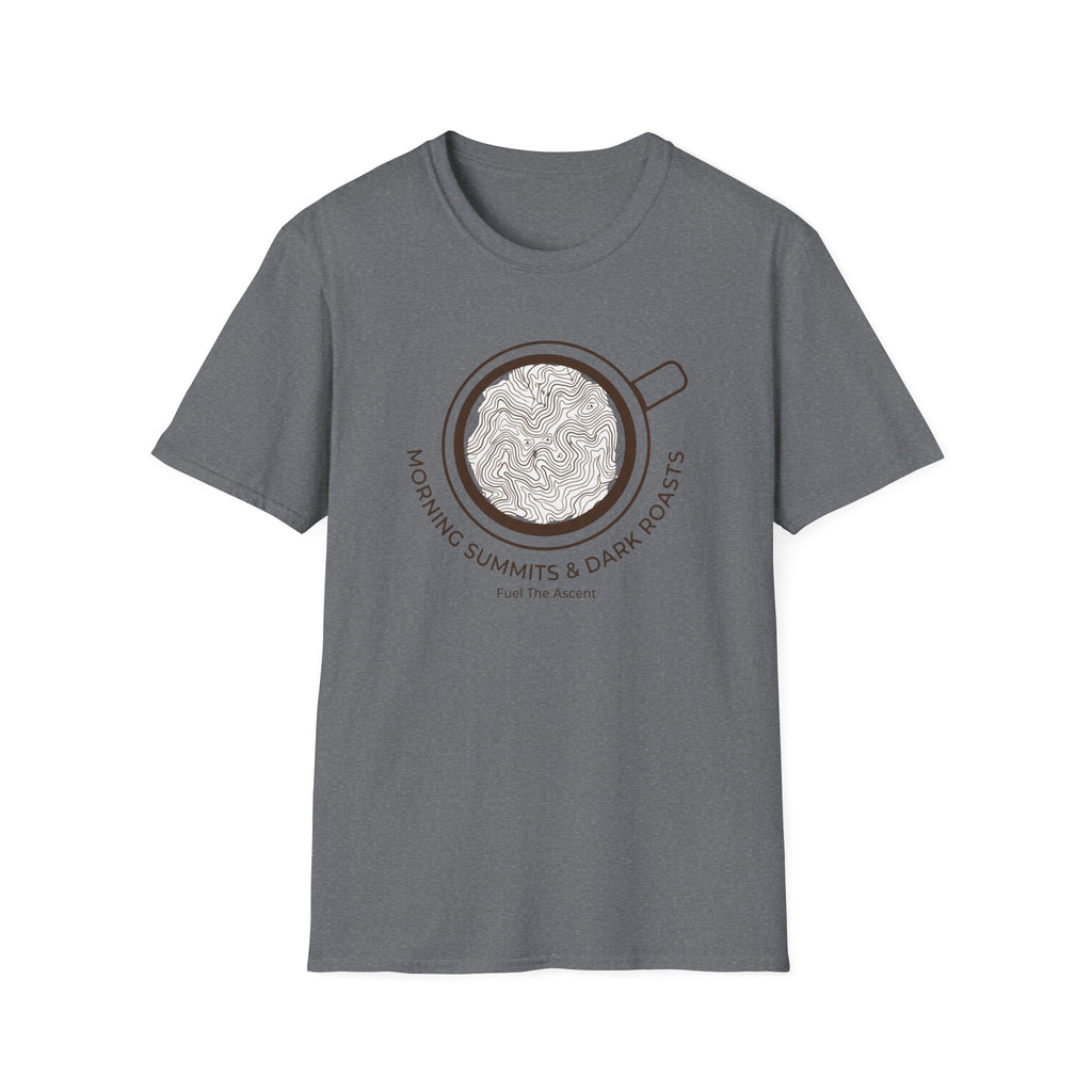 Morning Summits and Dark Roasts T‑Shirt