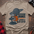 Sand t-shirt with tired alien backpacker next to a trail sign and the text Backpacking Uranus I Thought It Would Be Flatter
